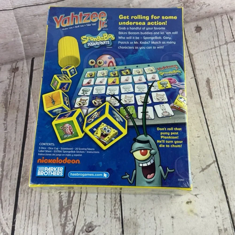 Yahtzee Jr SpongeBob SquarePants Nickelodeon Board Game Sealed 2011